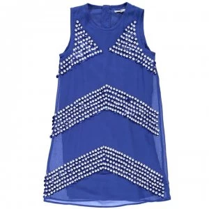 French Connection Stripe Sequin Dress - Empire Blue