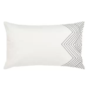 Bedeck of Belfast Kayah Embroidered Std PillowCase Pair - Grey