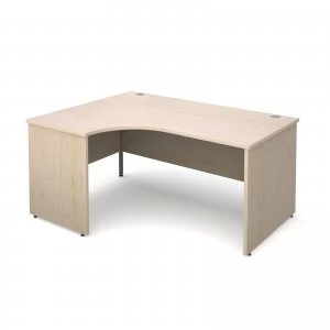 Maestro 25 PL Left Hand Ergonomic Desk 1600mm - Maple Panel Leg Design