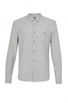 Mens French Connection Hornblendite Grindle Checked Shirt Forest Green