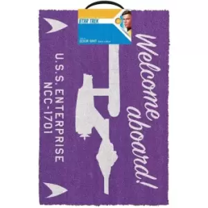 Star Trek Welcome Aboard Door Mat (One Size) (Purple) - Purple