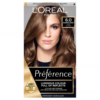 LOreal Paris Preference Infinia Hair Dye (Various Shades) - 6.0 Buenos Aires Dark Blonde