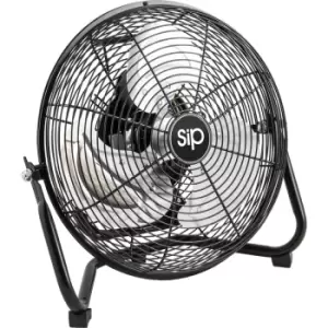 SIP Workshop Floor Fan 12" 58W in Black Steel