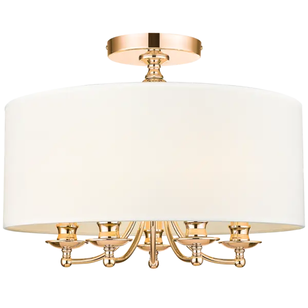 Abu Dhabi 5 Light Cylindrical Ceiling Light Gold, E14