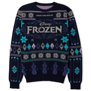 Frozen Festive Knitted Jumper - Navy - XXL