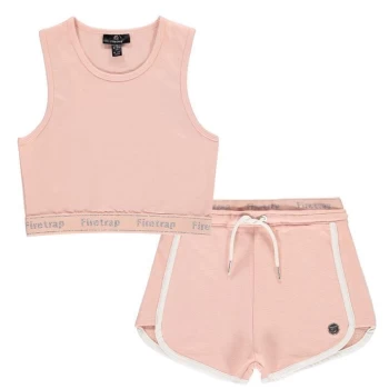 Firetrap Fleece Short Set - Pink/Silver