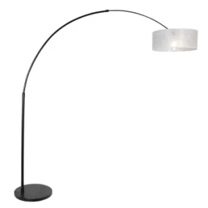 Sparkled Light Arc Floor Lamp Black Matt