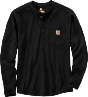 Carhartt Henley Pocket Thermal Longsleeve Shirt, black, Size L, black, Size L