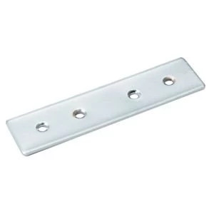 BQ Chrome effect Steel Door fixing L100mm Pack of 2