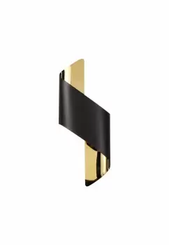 Wall Lamp Small, 1 x 8W LED, 3000K, 640lm,Sand Black, Gold, 3yrs Warranty