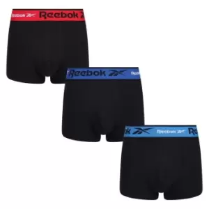 Reebok 3 Pack Logo Trunks Mens - Black