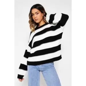 I Saw It First Oversized Stripe Jumper - Black