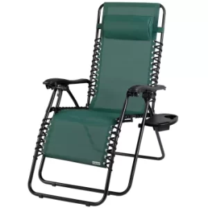 Sun Lounger Green High Back Reclining