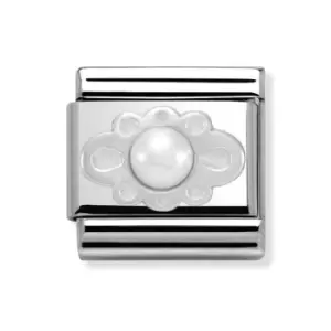 Nomination Classic Silver White Pearl Lace Charm