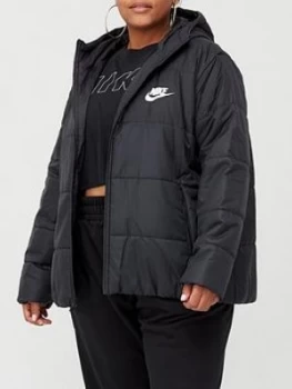 Nike NSW Padded Jacket (Curve) - Black, Size 22-24=2X, Women