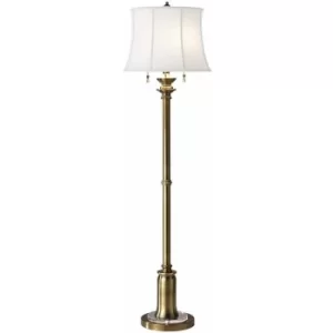 Stateroom floor lamp, brass, with lampshade