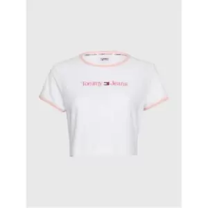 Tommy Hilfiger CROP TEE - White