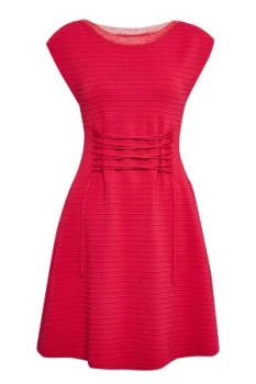 French Connection Katie Crepe Knit Tie Front Dress Red