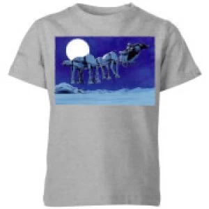 Star Wars AT-AT Darth Vader Sleigh Kids Christmas T-Shirt - Grey - 7-8 Years