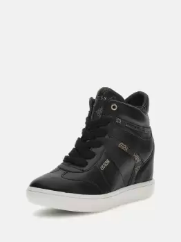 Guess Morens Real Leather Wedge Sneakers