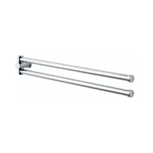 Wall Mounted Chrome Infinity Double Swivel Towel Rail - Chrome