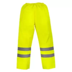 Yoko Mens Hi-Vis Waterproof Contractor Over Trousers (Pack of 2) (M) (Hi-Vis Yellow)