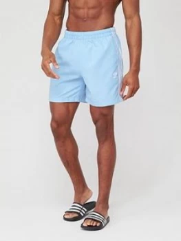 Adidas Originals 3 Stripe Swim Shorts - Blue