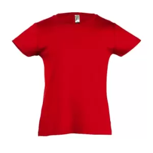 SOLS Girls Cherry Short Sleeve T-Shirt (10yrs) (Red)