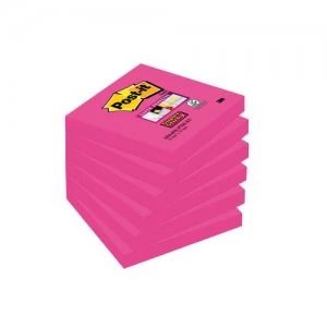 Post-it Super Sticky Note 76x76mm Fuchsia 654-6SS-PNK-EU PK6