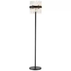 Luminosa Lysander 8 Light G9, Floor Lamp, Satin Black, Clear