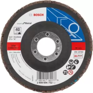 Bosch Expert X551 for Metal Angled Flap Disc 115mm 40g Pack of 1