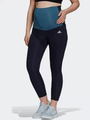 adidas Designed To Move 7/8 Sport Tights (maternity), Blue/Purple/White Size M Women