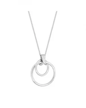 Simply Silver Sterling Silver 925 Polished Double Open Kiss Necklace