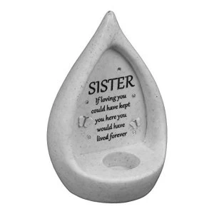 Thoughts Of You 'Sister' Teardrop Graveside Tealight Holder