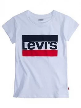 Levis Girls Short Sleeve Sportswear Logo T-Shirt, White, Size Age: 6 Years, Women