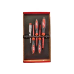 Milwaukee Hand Tools VDE Screwdriver Set, 5 Piece SL/PZ/Tester