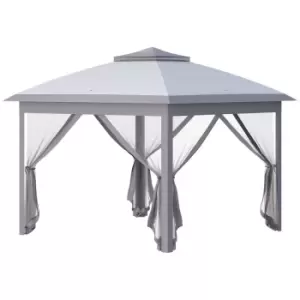 Outsunny Pop Up Gazebo Height Adjustable Canopy Tent W/ Carrying Bag Grey