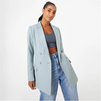 Jack Wills Double Breasted Longline Blazer - Green