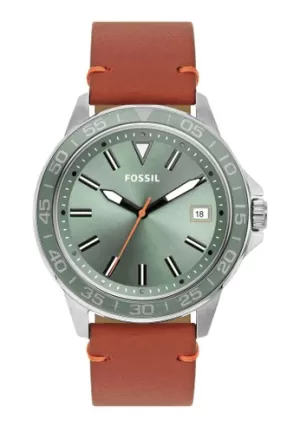 Fossil Men Bannon Three-Hand Date Brown Leather Watch