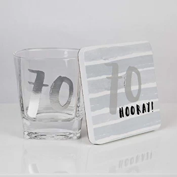 Luxe Whiskey Glass & Coaster Set - 70