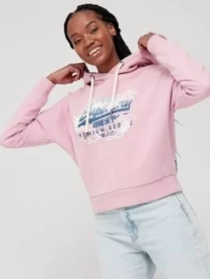 Superdry Vintage Vl Narrative Hood -soft Pink, Size 10, Women