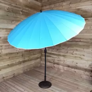 Turquoise 2.6m Aluminium Shanghai Outdoor Garden Furniture Parasol - Crank & Tilt