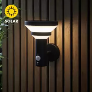 Vogue Holton Outdoor Solar PIR Wall Light Black