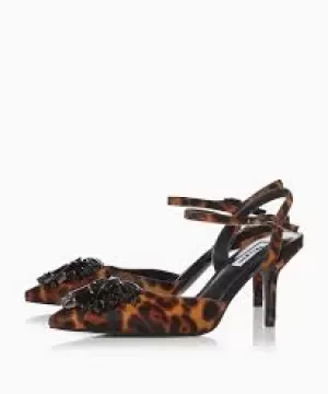 Dune Leopard Leather 'Cherish' Mid Stiletto Heel Slingbacks - 3 - multicoloured