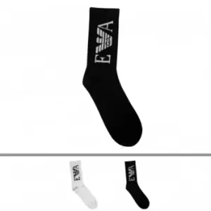 Emporio Armani 2-Pack Eagle Sporty Socks - Black - White TU