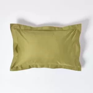 HOMESCAPES Olive Green Egyptian Cotton Oxford Pillowcase 1000 Thread Count, Standard - Olive Green - Olive Green