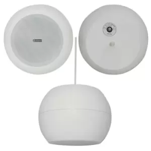 5" 20w White Hanging Suspended Pendant Ceiling Speaker 100v & 8ohm Background