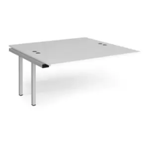 Bench Desk Add On 2 Person Rectangular Desks 1600mm White Tops With Silver Frames 1600mm Depth Connex