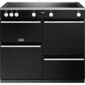 Stoves Precision Deluxe ST DX PREC D1000Ei TCH BK 100cm Electric Range Cooker with Induction Hob - Black - A Rated