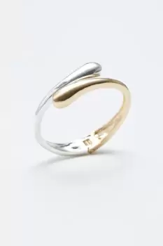 Recycled Two Tone Plated Polished Bangle Bracelet